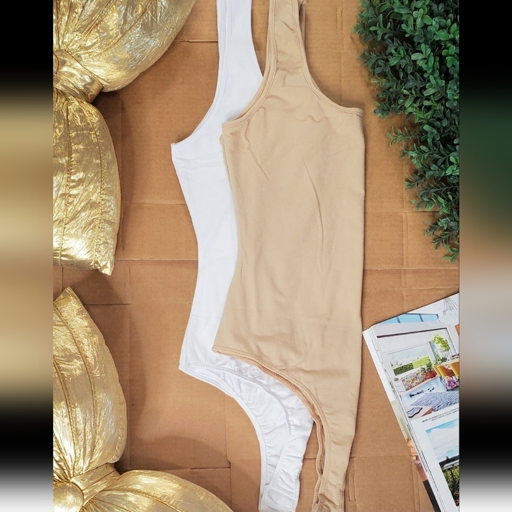 Brand New Sleeveless Bodysuit (Khaki)